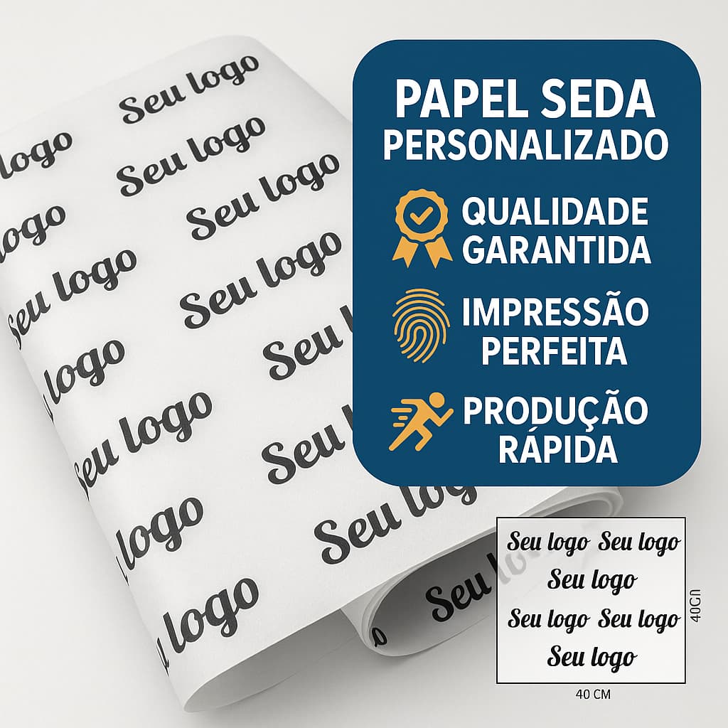 Papel Seda Personalizado 40x60cm (35g) -  Com a sua logo