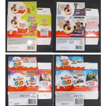 Kinder Ovo Coleções: Caixas Vazias de Edições Antigas e Novas