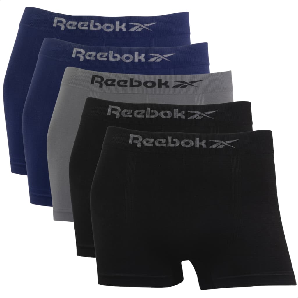 Kit 5 Cuecas Boxer Masculina Reebok Microfibra Premium Lisa