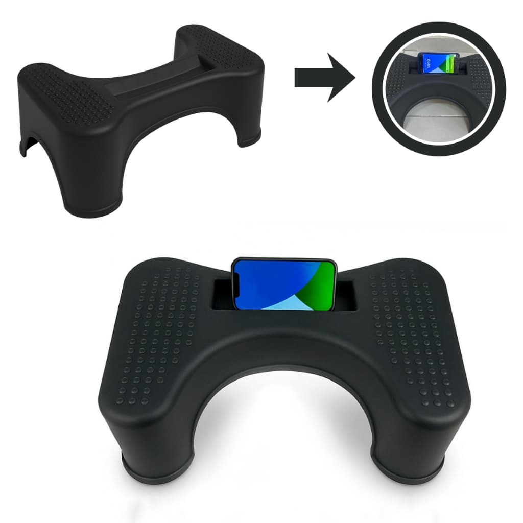 Banquinho De Cócoras Apoio De Pé Vaso Sanitário Banheiro Preto