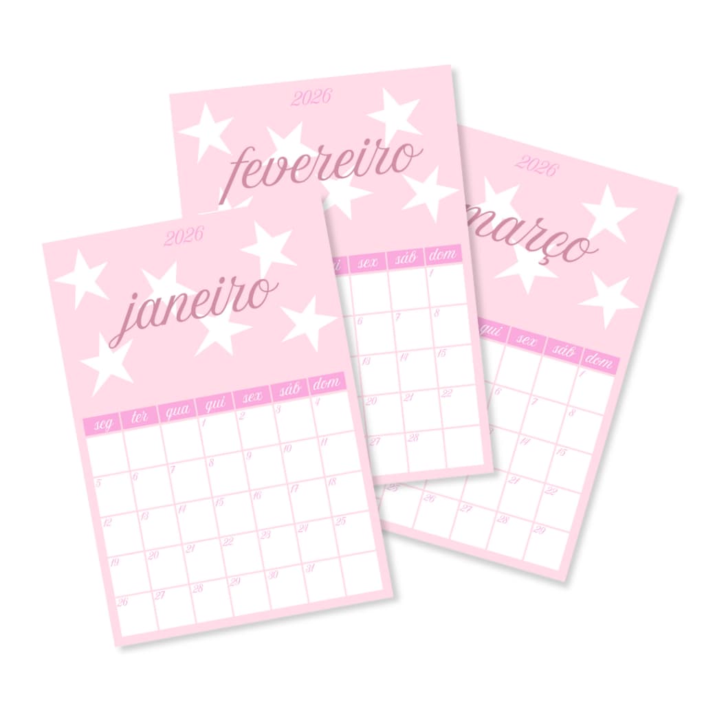 Calendário de Parede Avulso 2026 Love Archive (versão all pink) (14,5 x 21cm)