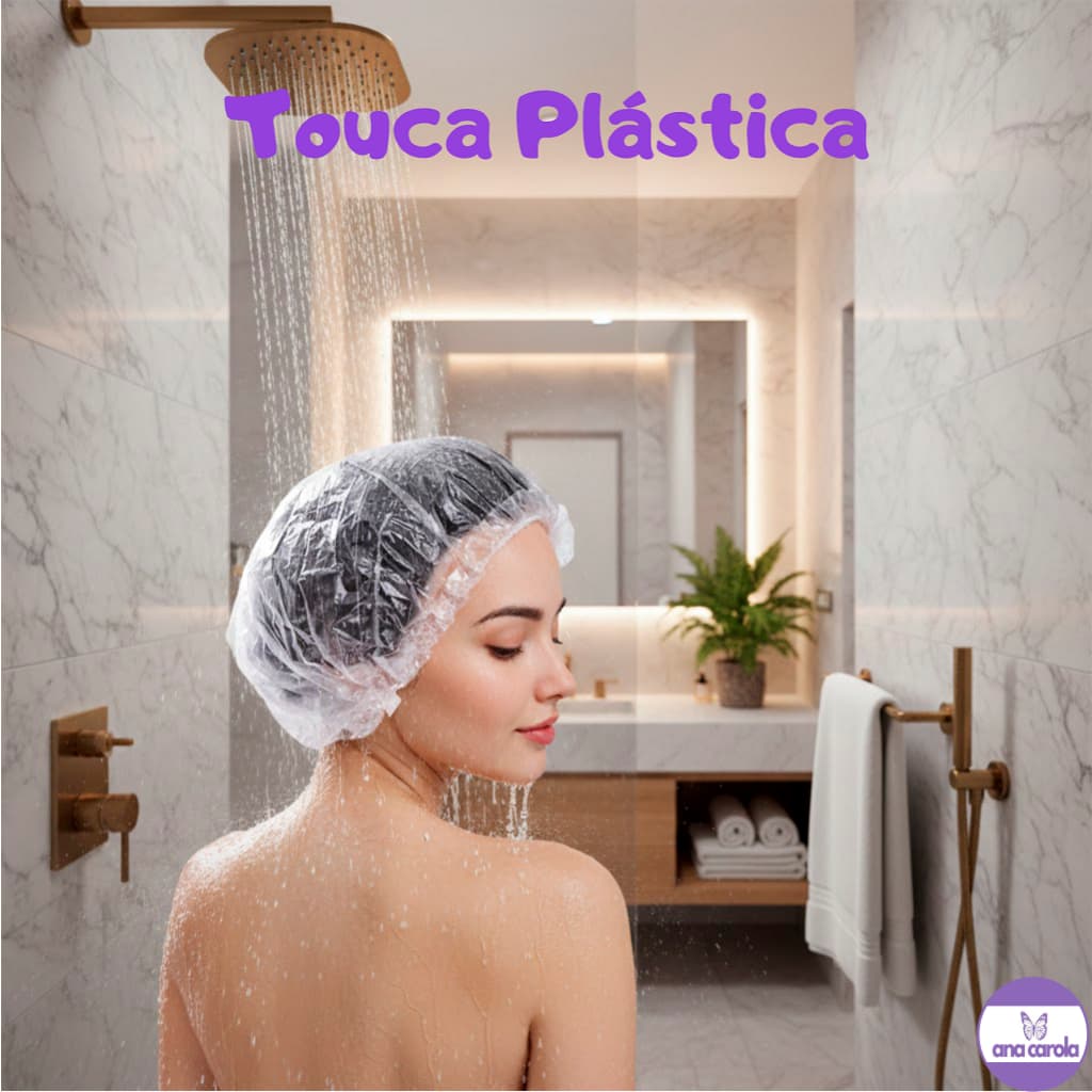 TOUCA PLÁSTICA TRANSPARENTE DESCARTÁVEL/BANHO/SALÃO BELEZA/SPA E ESTÉTICA.