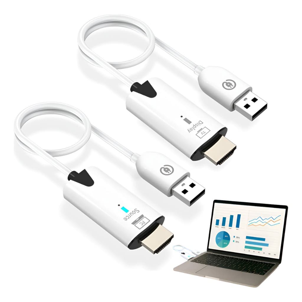 Transmissor Receptor De Áudio E Vídeo Hdmi Sem Fio 30 Metros Com Rabicho