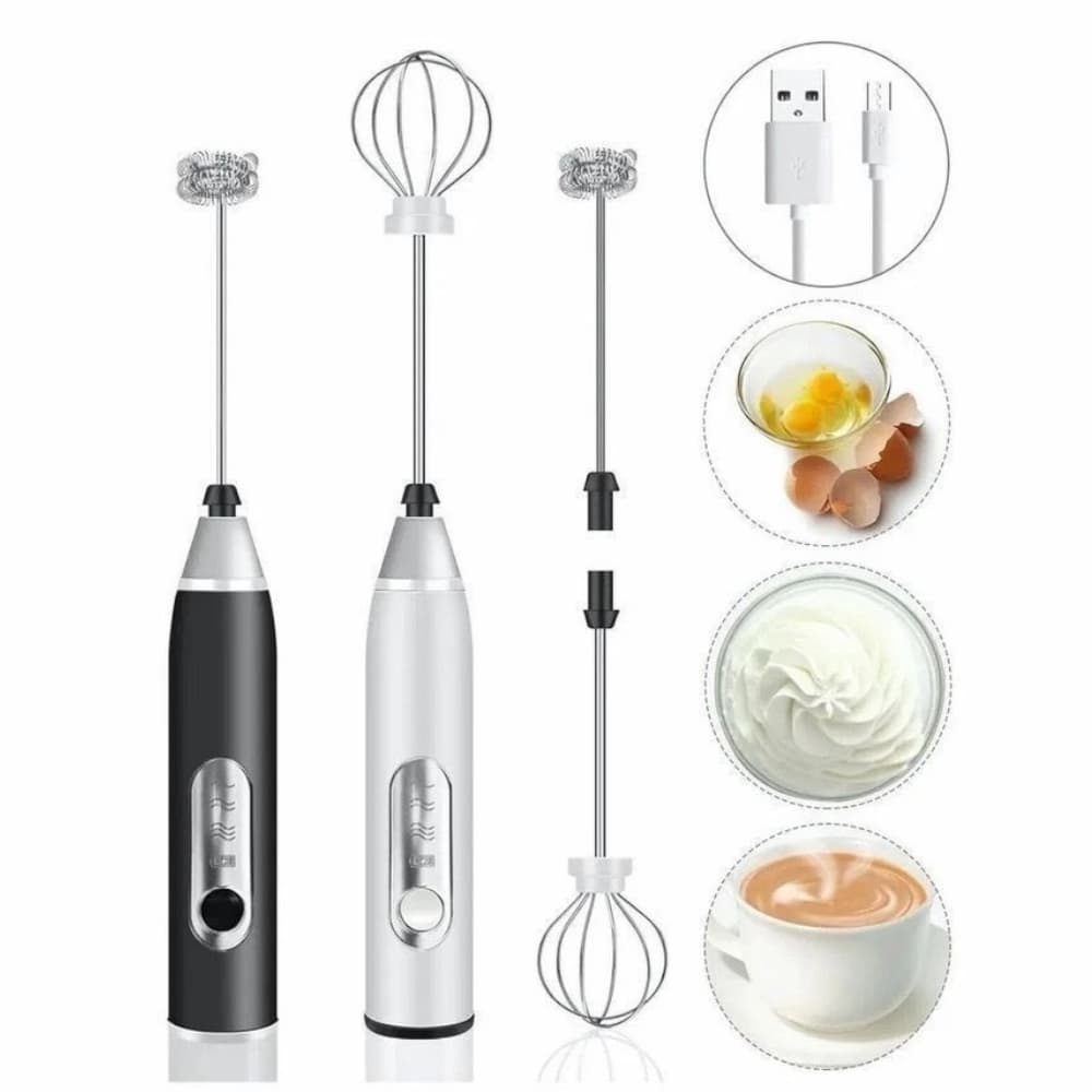 Batedor Misturador Mixer Elétrico para Bebidas Leite Café Clara de Ovo 2 em 1