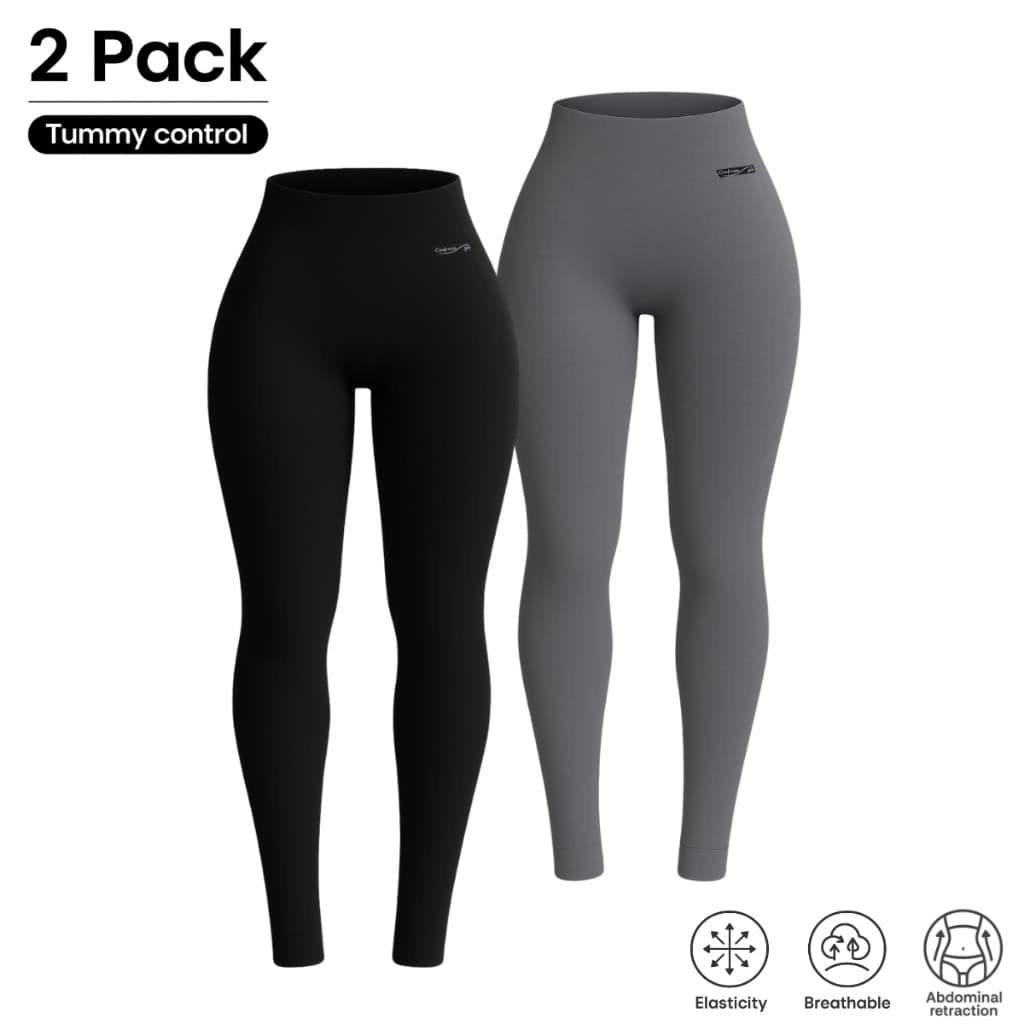 Kit 2 Calças Leggings Cintura Alta e Modeladora Zero Transparência