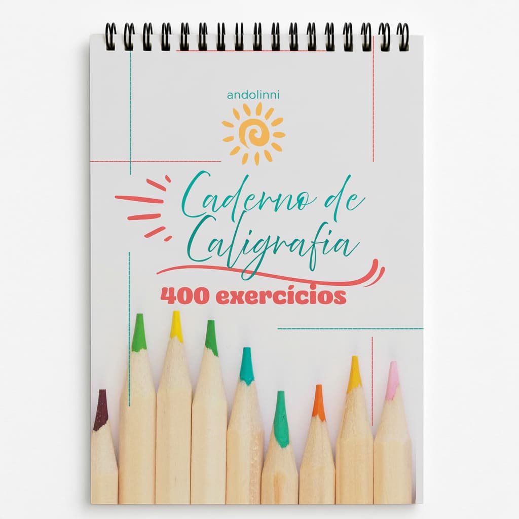Caderno de Caligrafia de CAPA DURA / Letra Cursiva com 102 Páginas – Caligrafia Cursiva