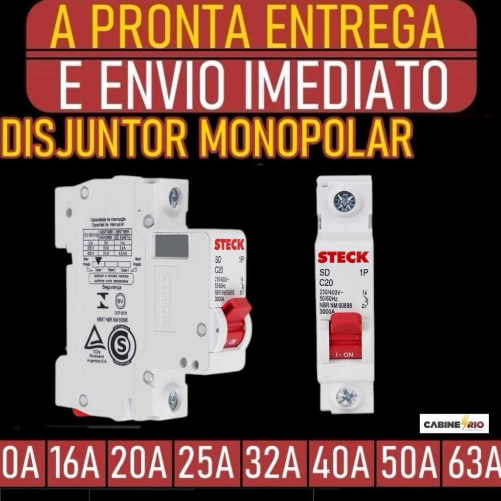 Disjuntor Steck SD Curva C – MONOPOLAR