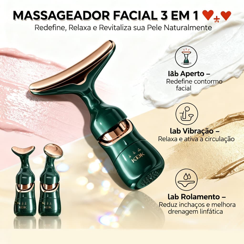 3 Em 1 Massageador Facial Lifting Skin Pescoço Massagem Lifting Introdutor Microcorrente Rejuvenescimento1-N7
