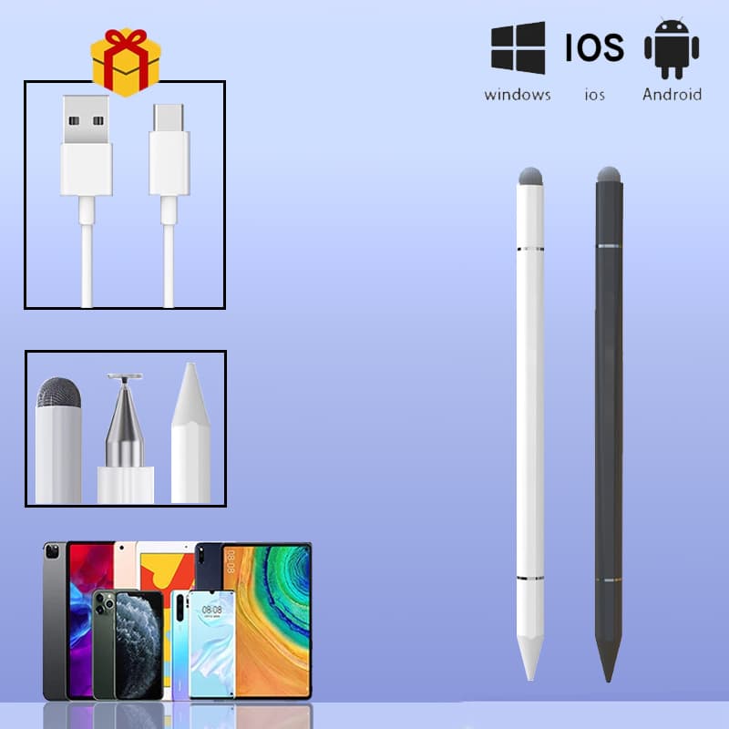 Caneta stylus 3 em 1 compatível com Android/iOS/Windows/iPad K1