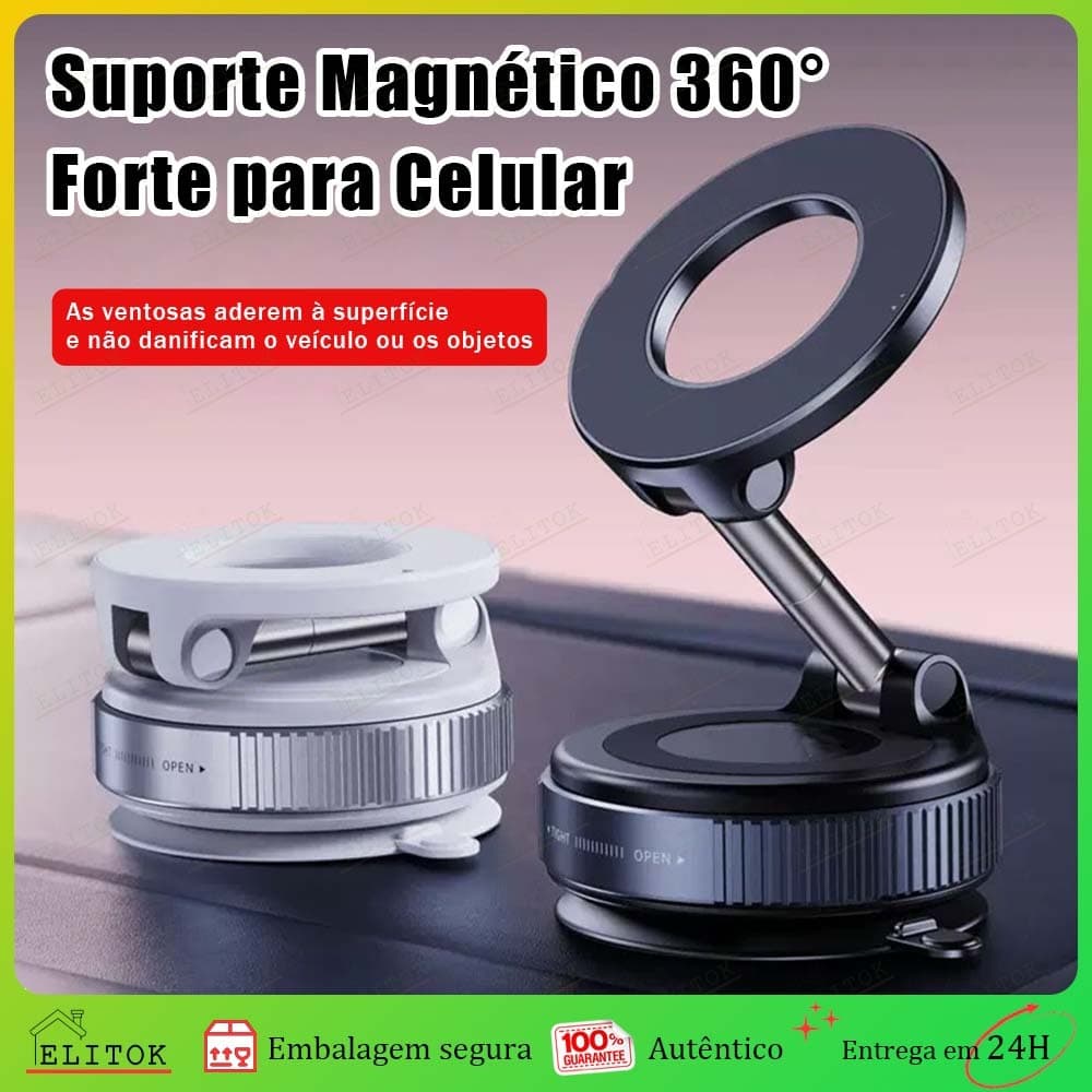 Suporte para Celular Magnético 360 Graus Dobrável Forte Universal Para Carro Mesa Escritório Design Moderno