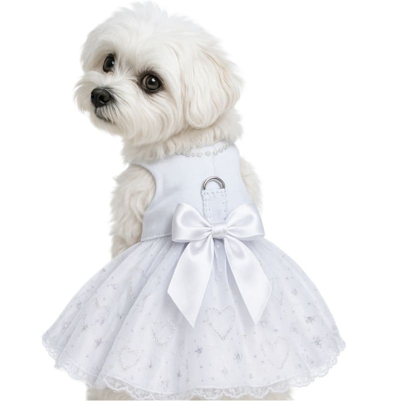 vestido pet Ano Novo- roupa de cachorro noiva  roupa para casamento de cachorro e gato vestido branco