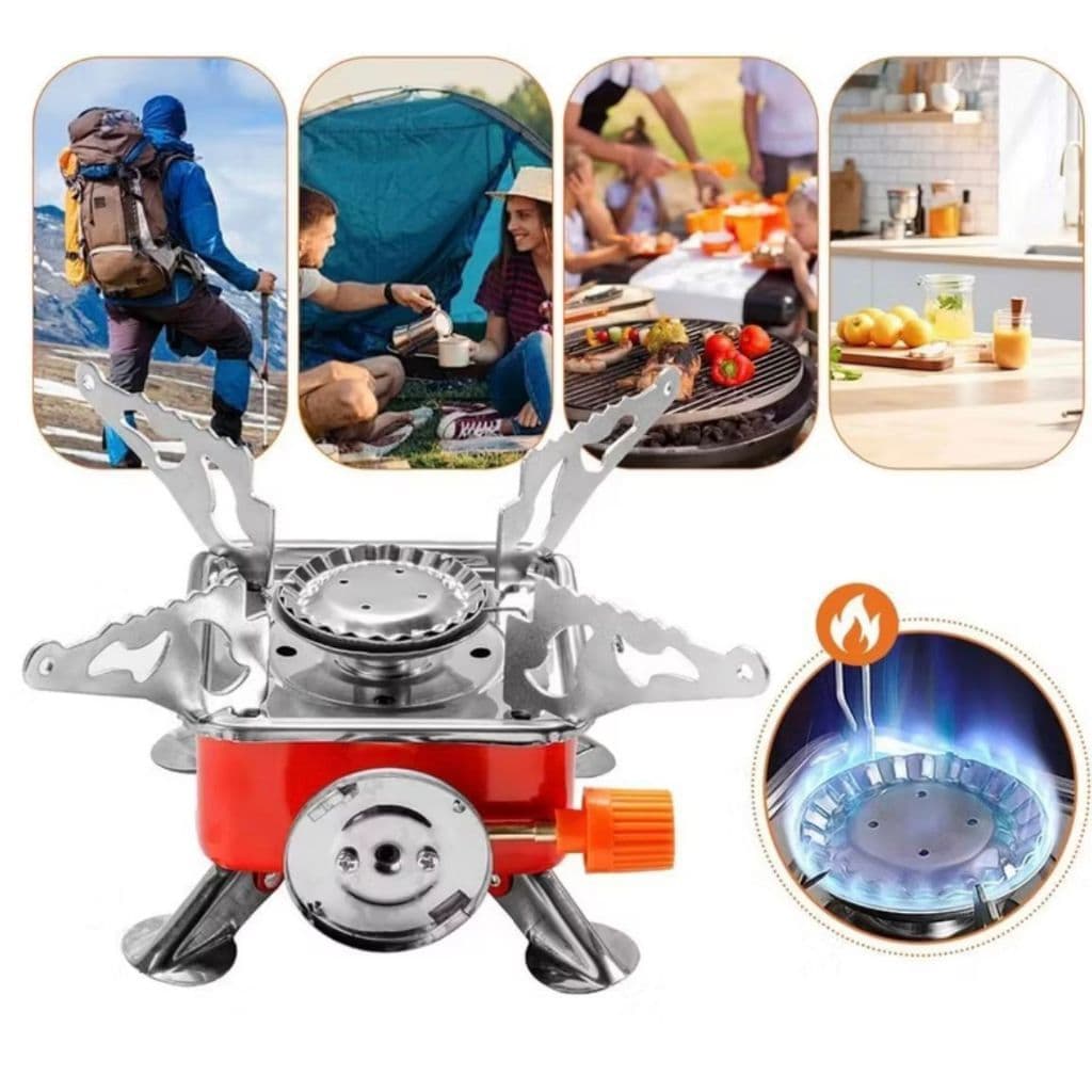Fogareiro Portátil Fogão á Gás Ingnição Automática Camping Viagem Dobrável