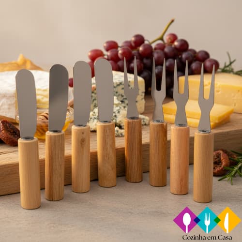 Kit Jogo de Espátulas + Jogo de Garfinhos p/ Petiscos