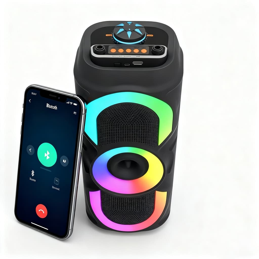 Caixa de som Bluetooth Com Led RGB Portátil USB FM TWS