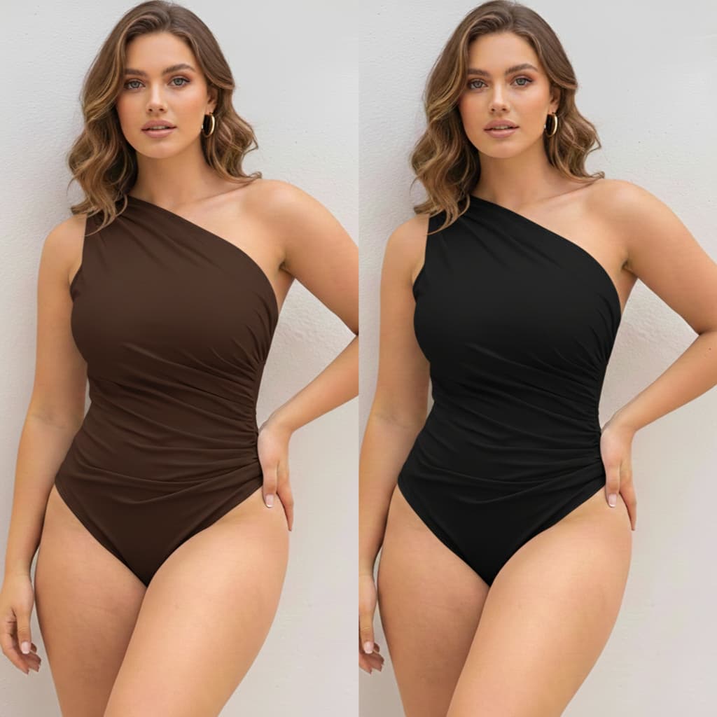 KIT 2 BODY FEMININO OMBRO SO PLISSADA MULA MANCA ELEGANTE SUPLEX FORRO PREMIUM LOOK NATAL FESTAS REVEILLON FIM DE ANO