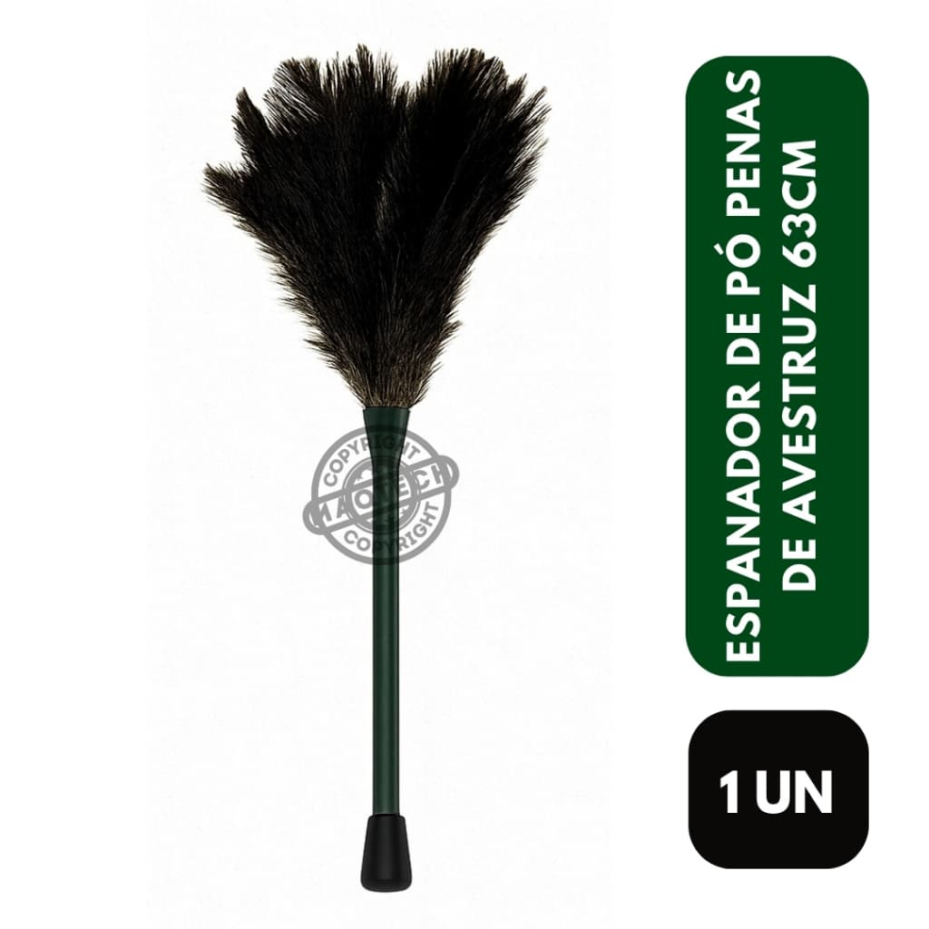 1 Espanador de Pó com Penas Naturais de Avestruz 63cm Grande Macio Multiuso para Móveis Premium