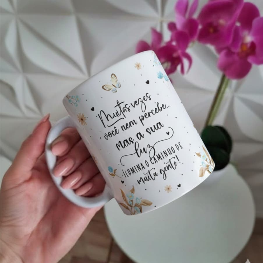 Caneca Xícara Copo Personalizada com Nome Presente Frase Motivacional Gospel Evangélica