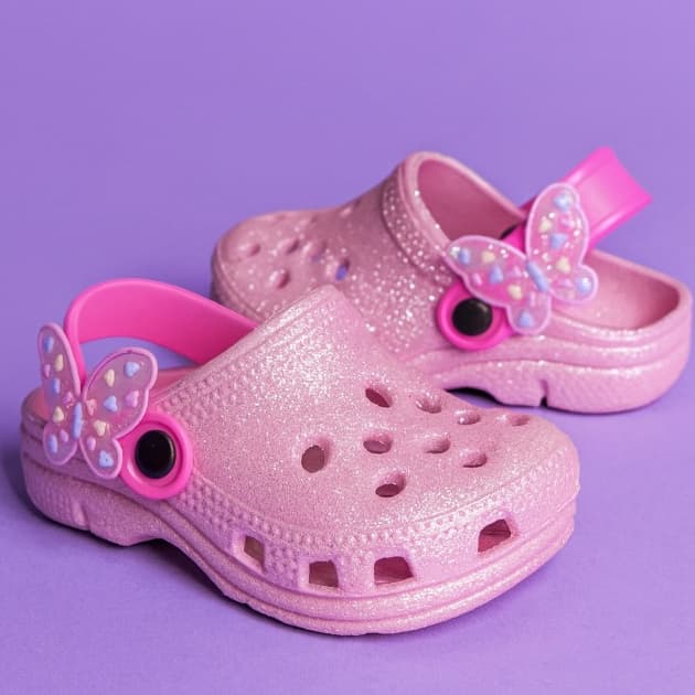 Sandália Para Menina Infantil Babuche Premium Glitter Delicado