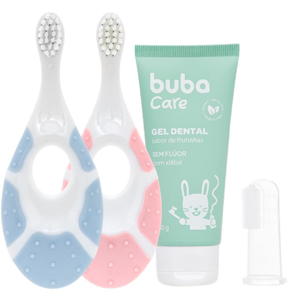 Kit Escova de Dentes + Gel Dental Infantil Buba