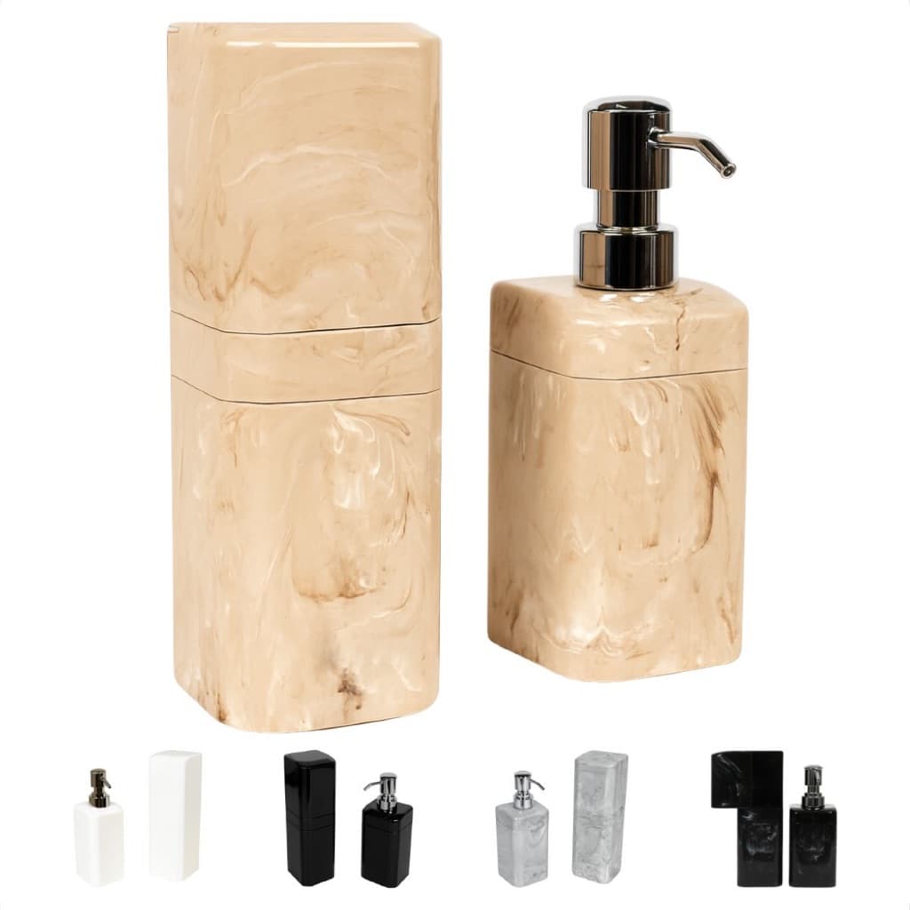 Kit Banheiro Porta Escovas + Sab Líquido Shampoo com Encaixe Adesivo P/ Creme Dental e Dispenser