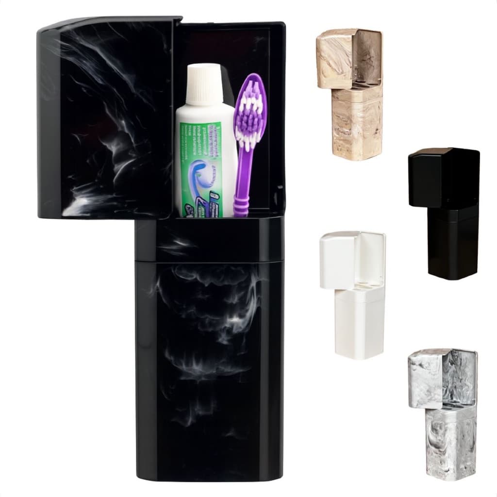 Porta Escovas e Creme Dental Encaixe Adesivo | Até 2 Uni Acessórios Banheiro Porta Pasta de Dente