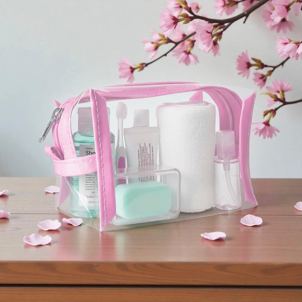 Necessaire Estojo Plastico Cristal Transparente Ziper Varias Cores Com Nfe Envio Imediato