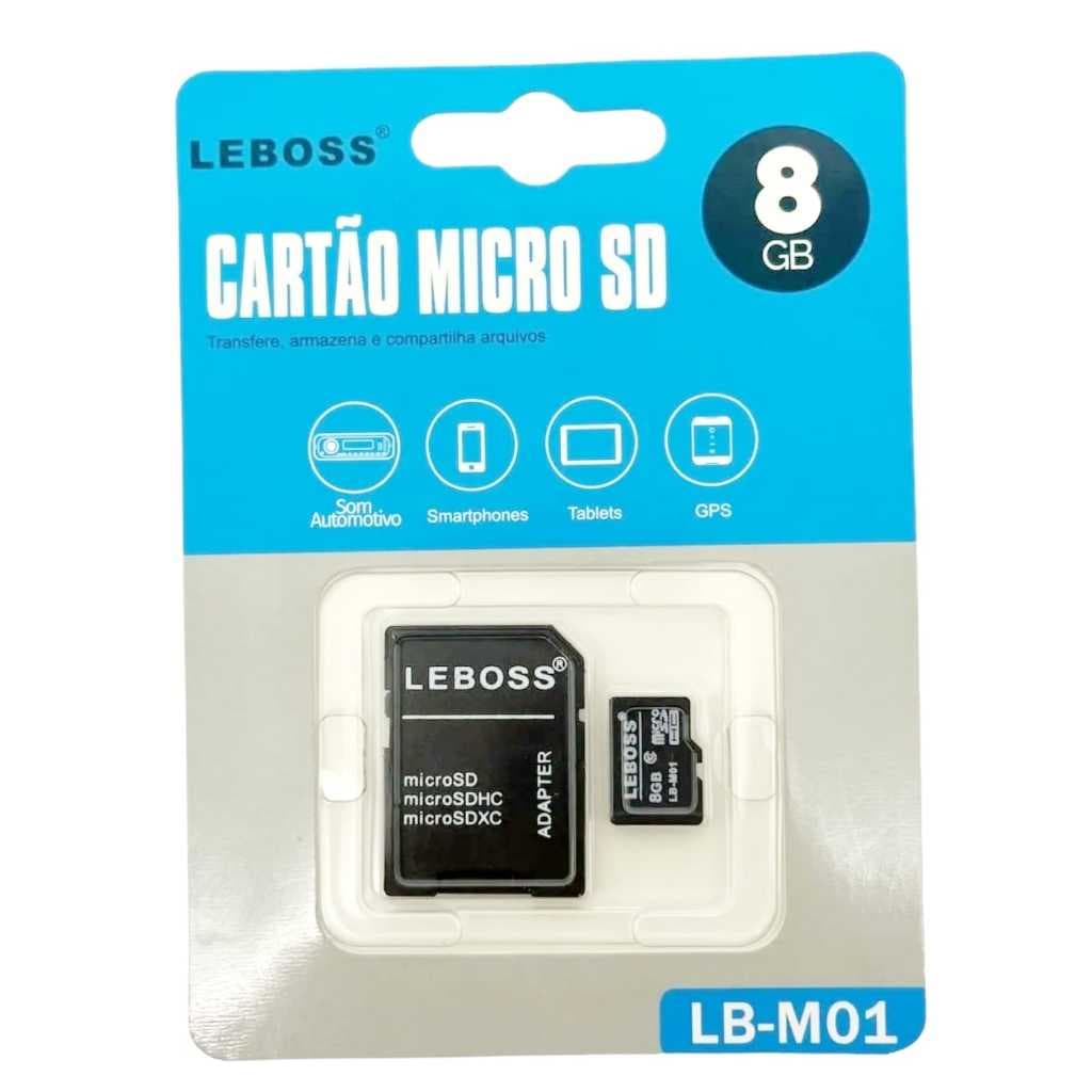 Cartão memória MicroSD 8GB e 32GB Leboss
