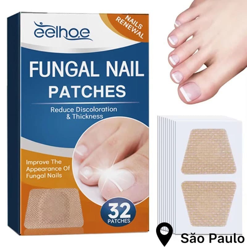 64 Peças de adesivos cinza para reparo de unhas dos pés, Auxilia na Melhoria de Infecções Fúngicas