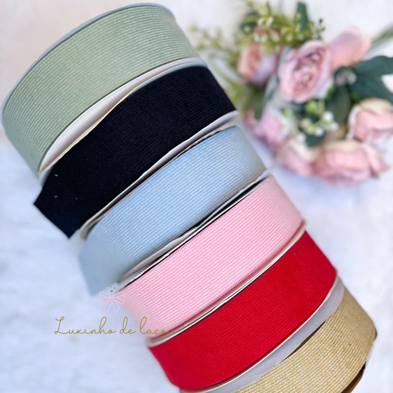 Fita de cotelê veludo dupla face com cetim 2 metros ou 5 metros ideal para artesanatos e laços em geral