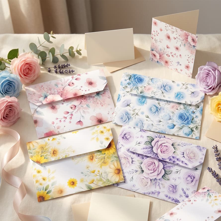 Envelopes - Coleção Floral aquarelado JW