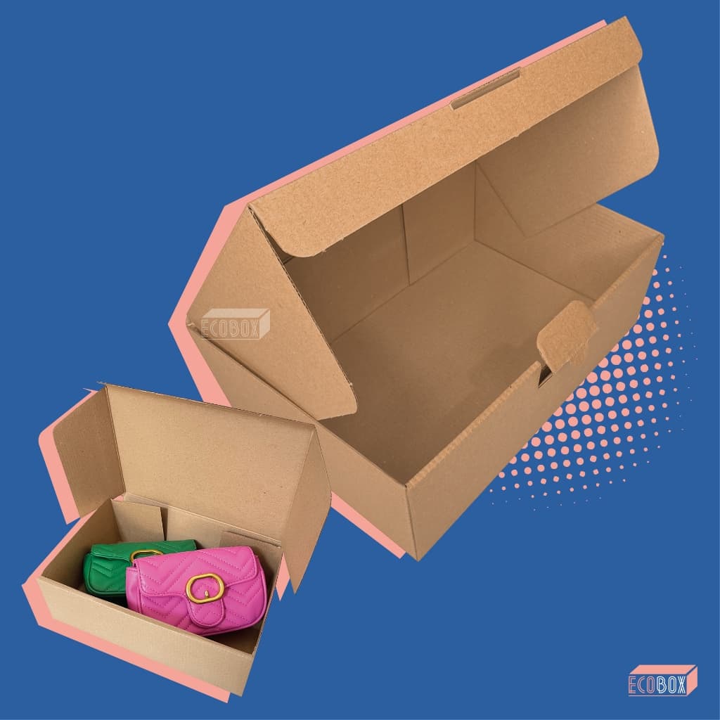 Kit Caixas de Papelão Kraft Para Envios E-commerce 27x18x9cm Resistente Para Lojas Roupas Cosméticos Eletrônicos