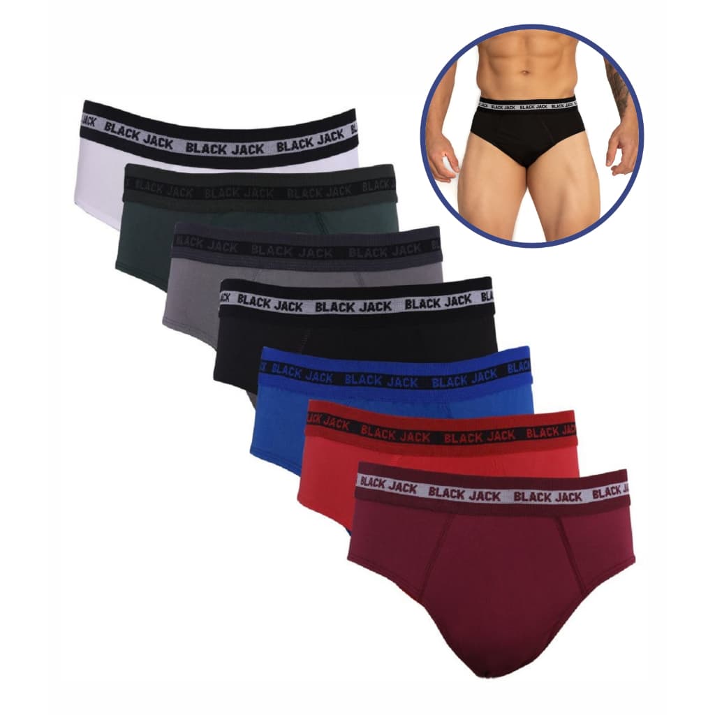 Kit 05 Cuecas Slip de Algodão Tradicional Masculina Lisa