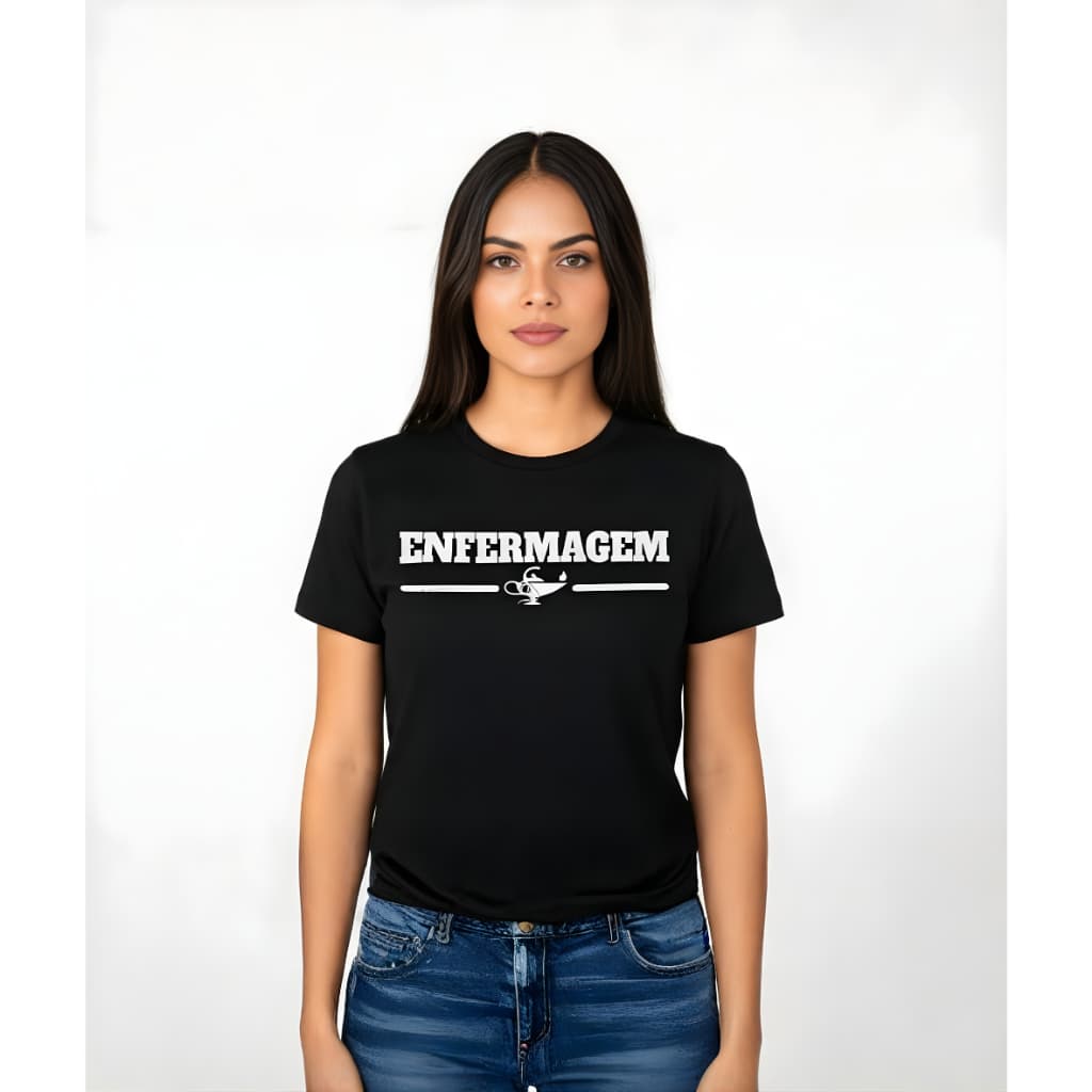 Camiseta Enfermagem Universitária – Malha Premium 30.1 Algodão