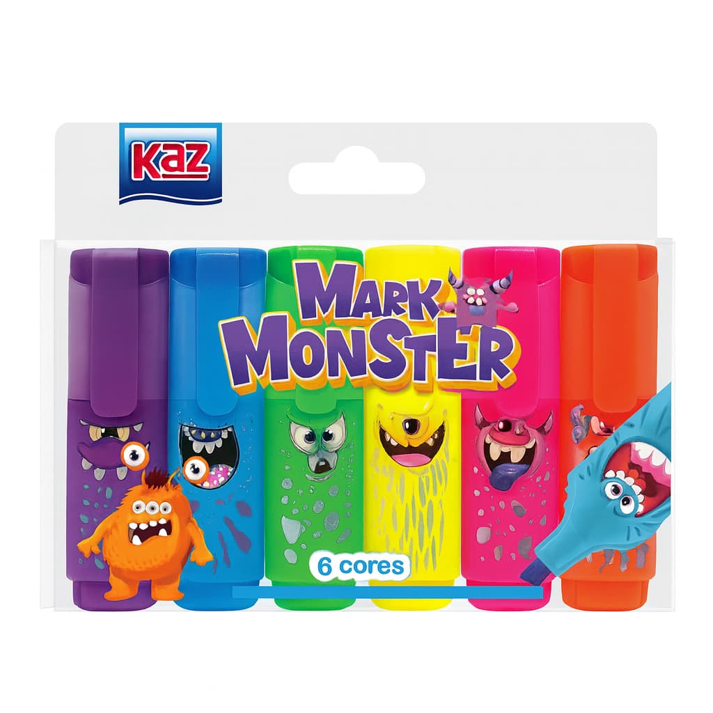PINCEL MARCA TEXTO 6 CORES KZ6023 MARK MONSTER