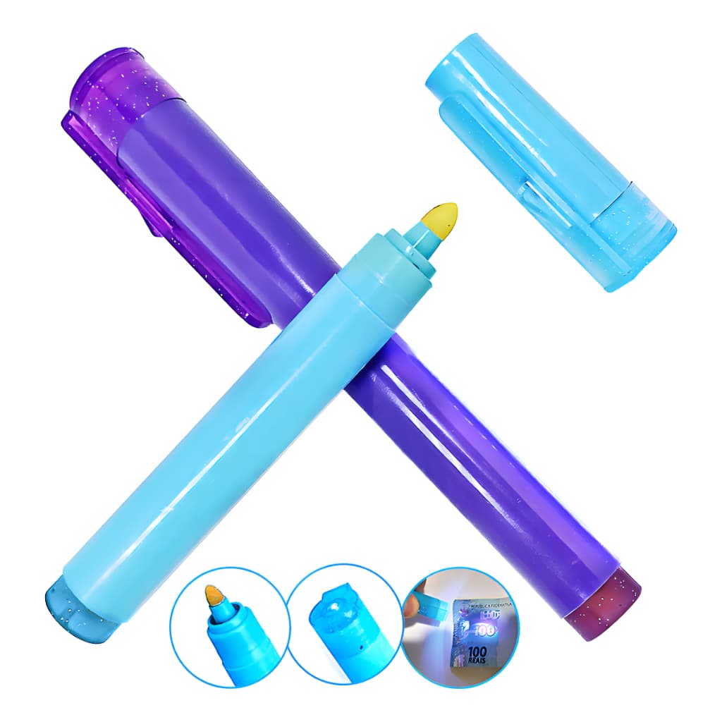 Caneta Detectora/Identificadora de Notas Falsas com Luz UV - LUATEK