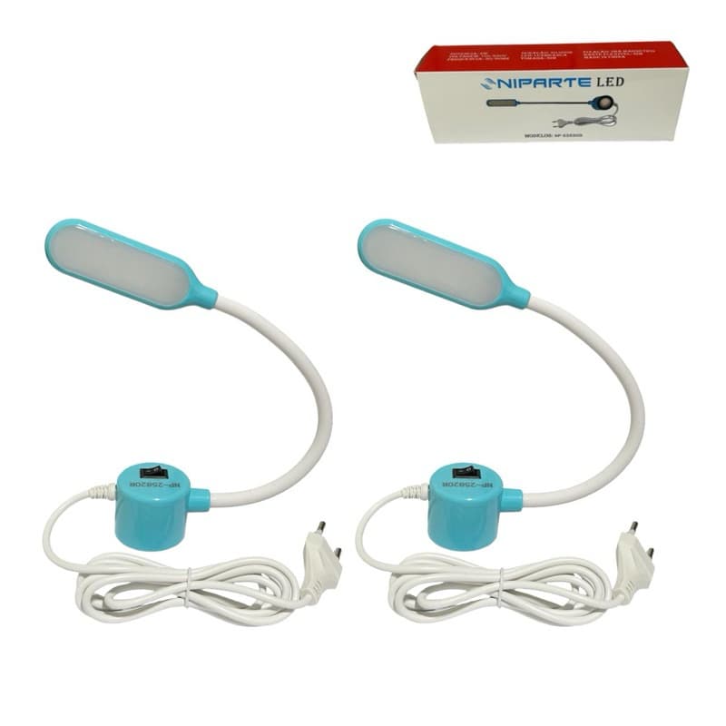 Kit 2 Luminárias NIPARTE 20 Pontos LEDs COB Bivolt Haste Flexível Com Base Magnética Para Máquina De Costura Industrial
