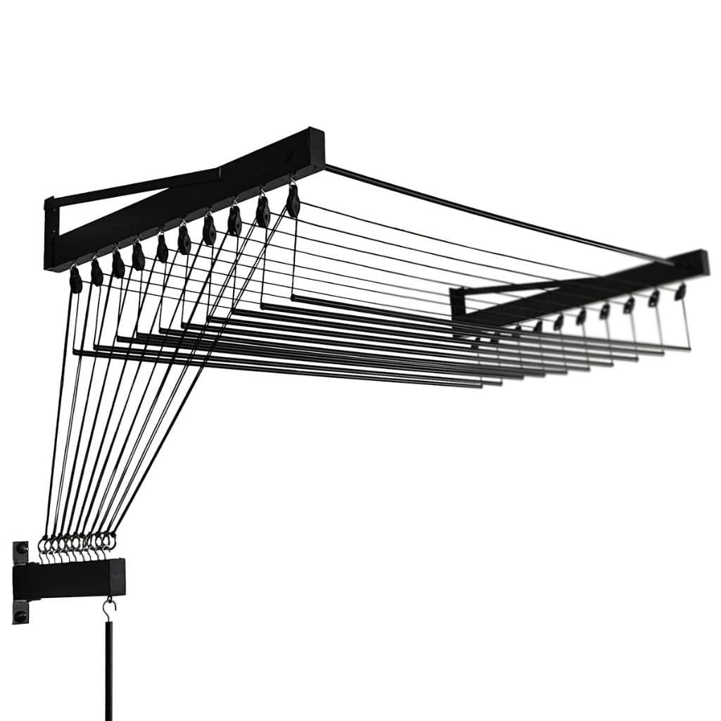 Varal De Parede Individual 12 Varetas Alumínio REFORÇADO Sob Medida Com Roldanas - BITENFER VARAIS