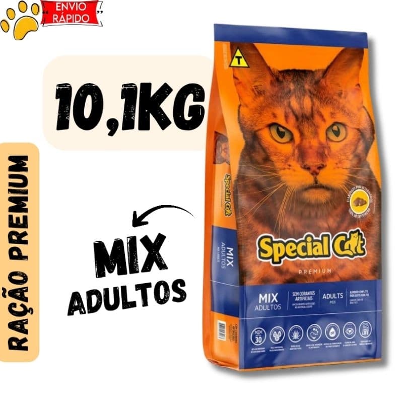 Ração Special Cat Mix Para Gatos Adultos 10,1kg Envio Rápido