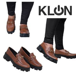 Sapato Feminino Mocassim Tratorado Blogueira Dia Dia Casual Lançamento Klon- Solado Antiderrapante
