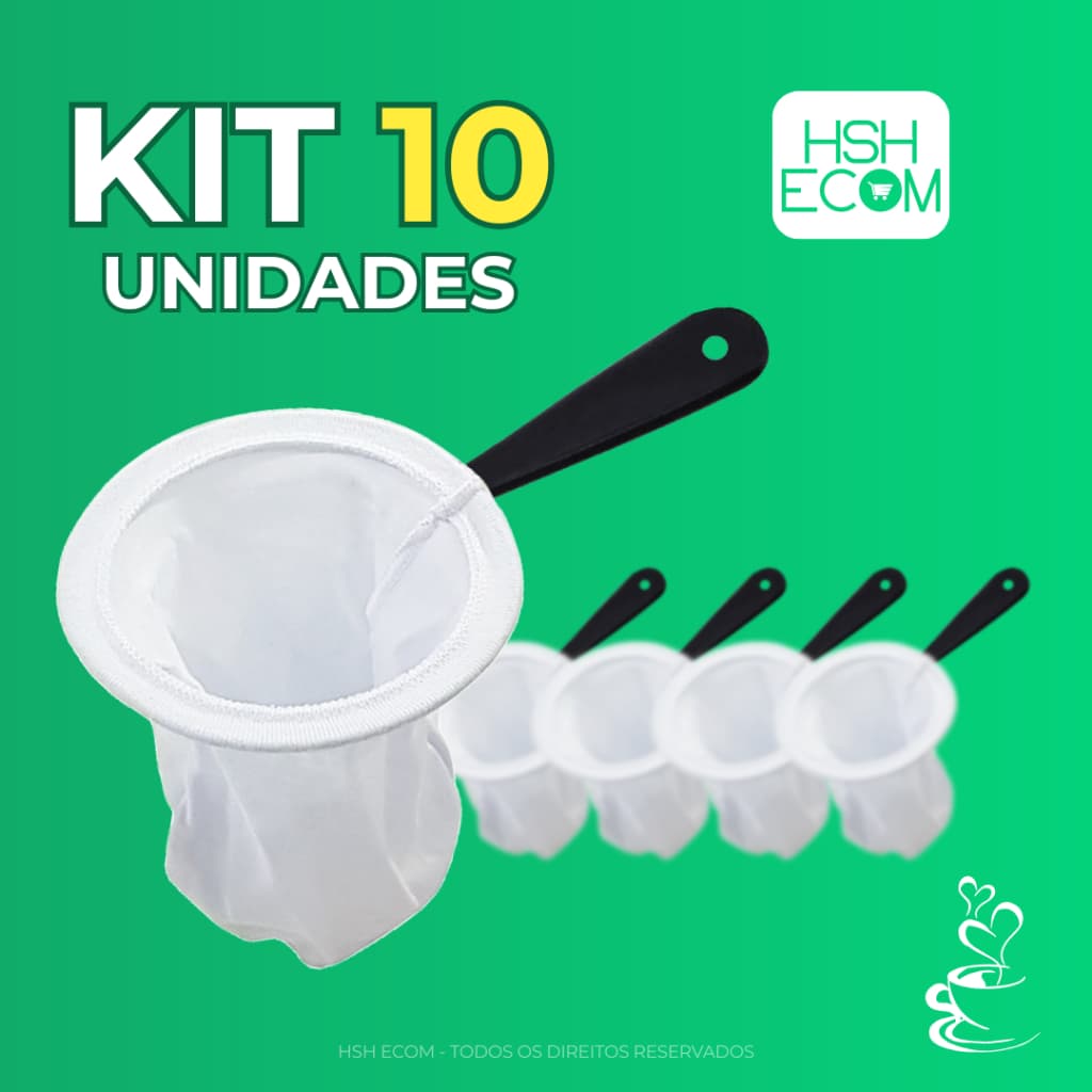 Kit 10 Coador de Café de Pano Tamanho Grande Filtro Reutilizável e Sustentável