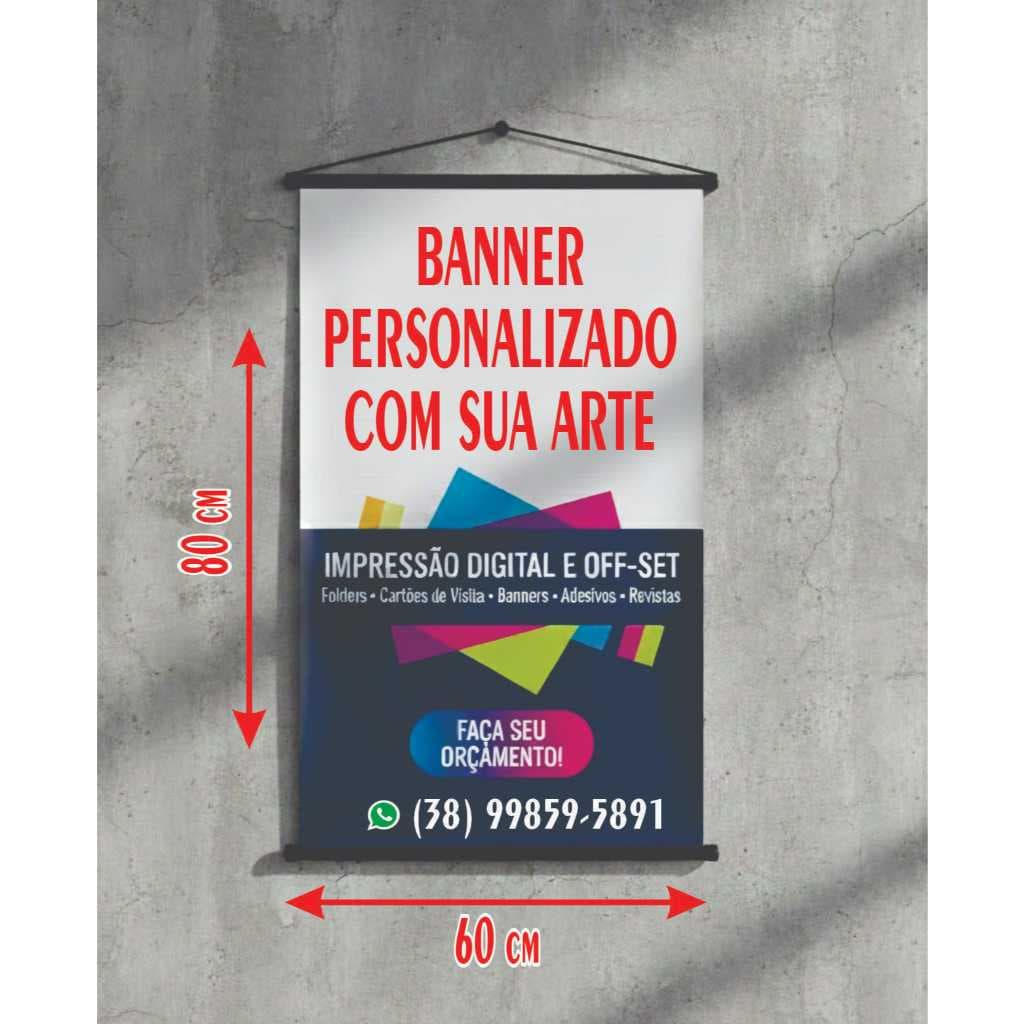 Banner Personalizado ( com foto ou arte pronta) 80x60cm.