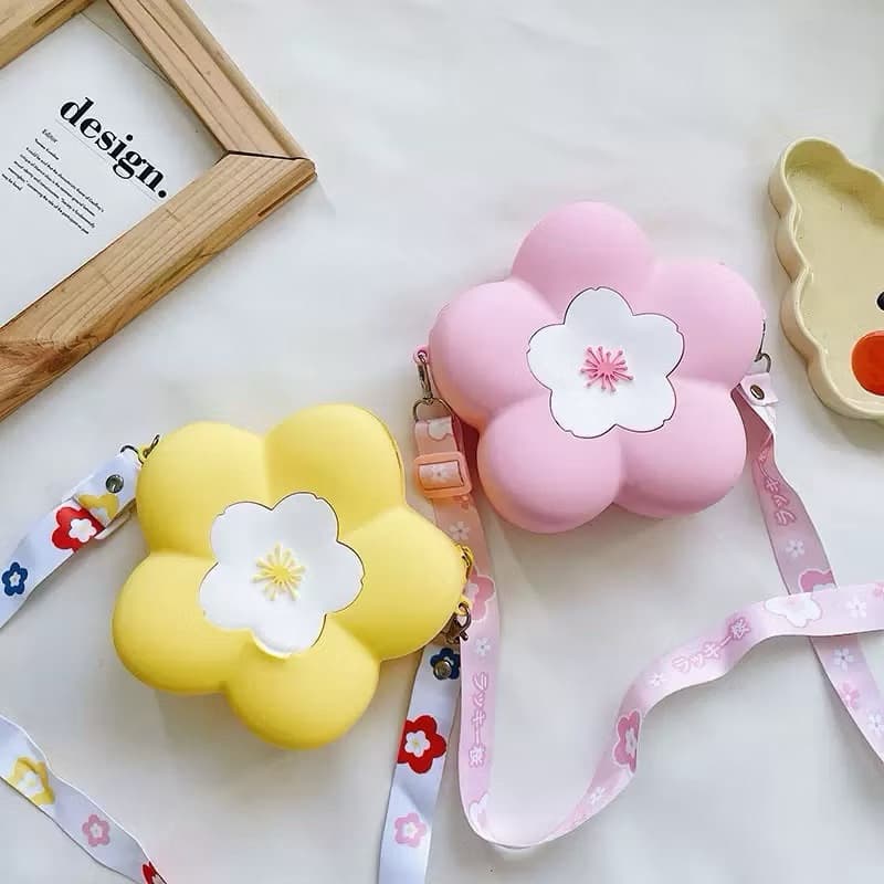 Bolsa De Silicone Infantil Criança Menina Flores de Cerejeira