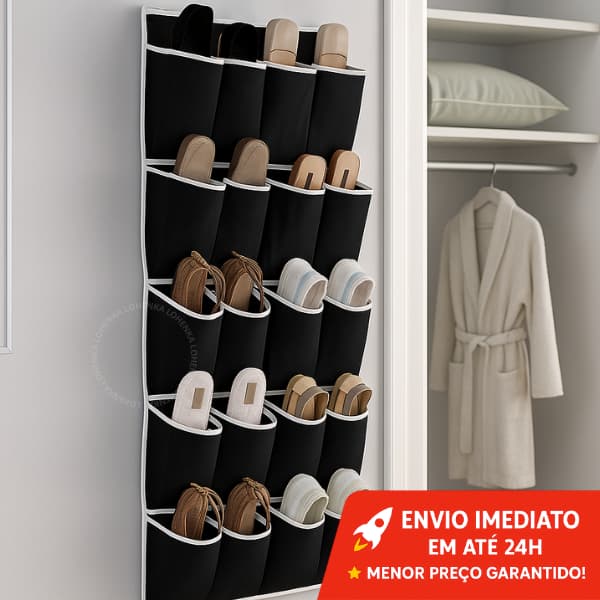 Sapateira Pendurável para Porta 10 Pares – Organizador Leve para Sapatos e Tênis