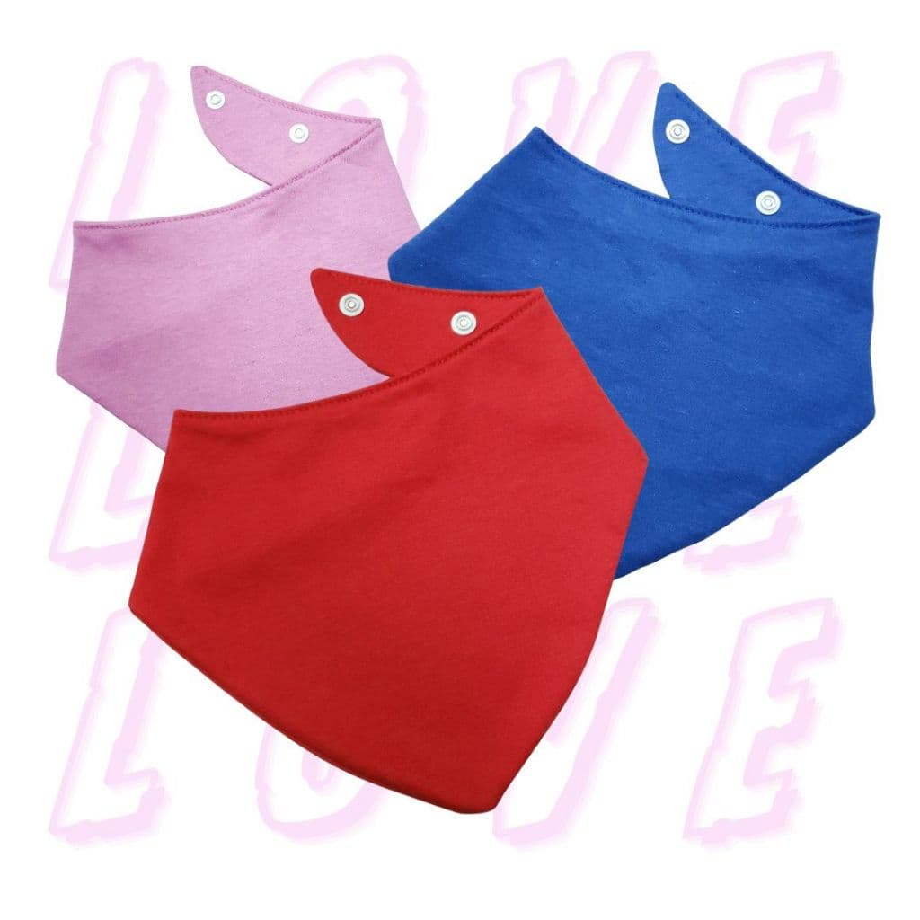 Kit 5 Babador Bandana Impermeável Bebê Dupla Face Kit 5 Peças Com 3 Regulagens