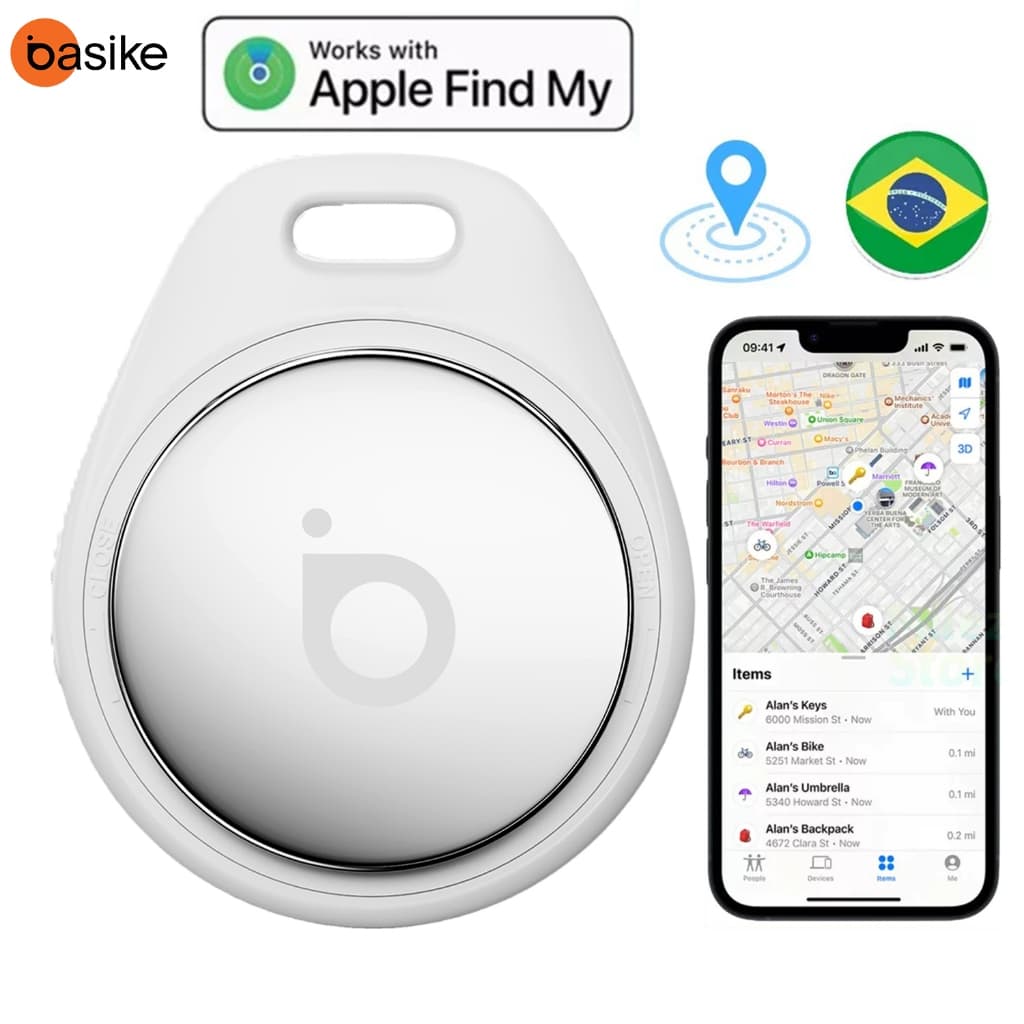 Basike Rastreador AirTag Smart Tag MFI Localizador GPS Mala Carro Moto Pet Criança Sem Limite de Distância