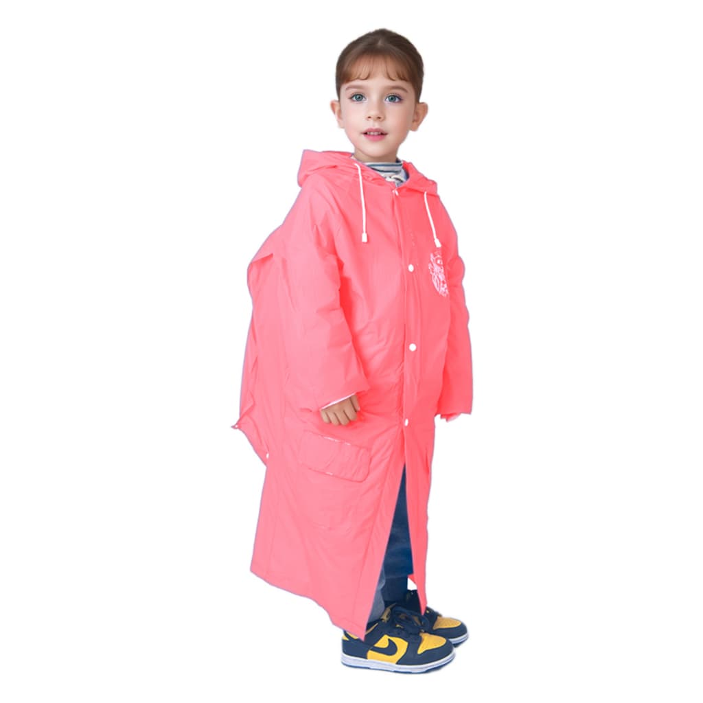 【Oferta por tempo limitado】Capa de chuva infantil poncho infantil menina  com capuz e bolsos PVC CIN197A