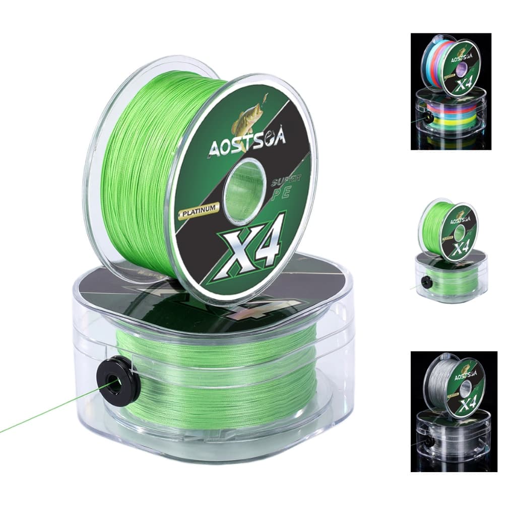 Linha De Pesca Multifilamento 300m/500m Verde Cinza Multicor 4 Fios Super Resistente PE