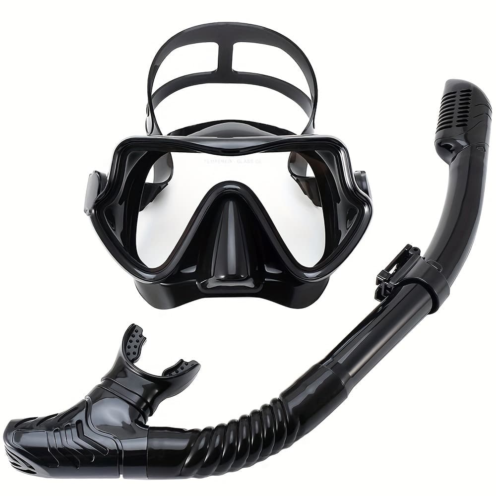Equipamento de mergulho com snorkel para adultos Conjunto de máscara com snorkel seco Óculos de natação