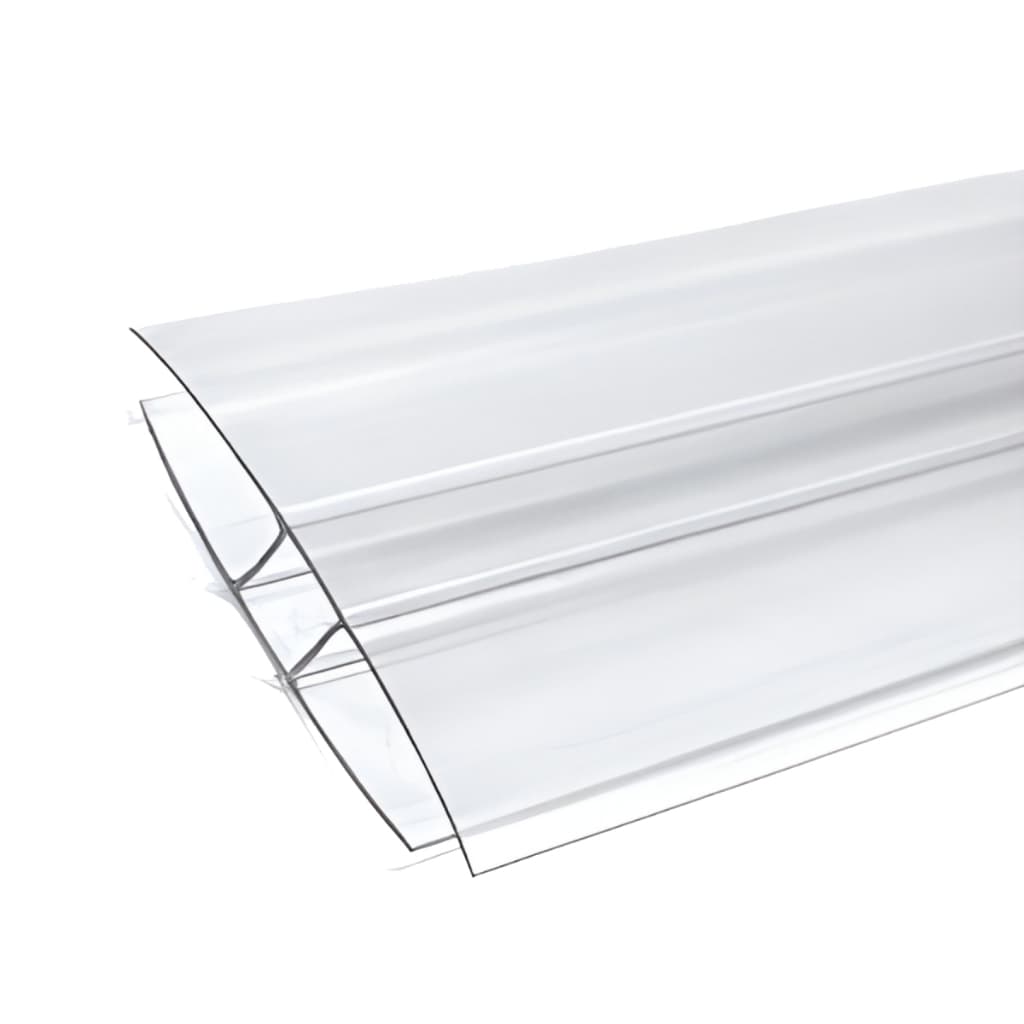 Perfil H Emenda Policarbonato 4mm E 6mm Transparente 6 Metros
