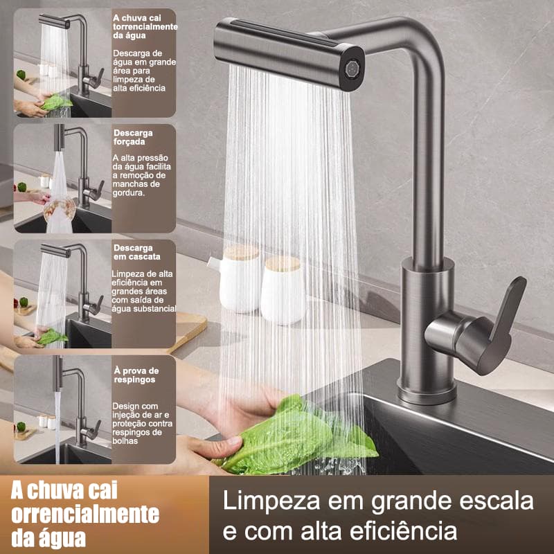 Torneira de Cozinha Gourmet Flexível Multifuncional em PP Misturador Monocomando NOXMIX